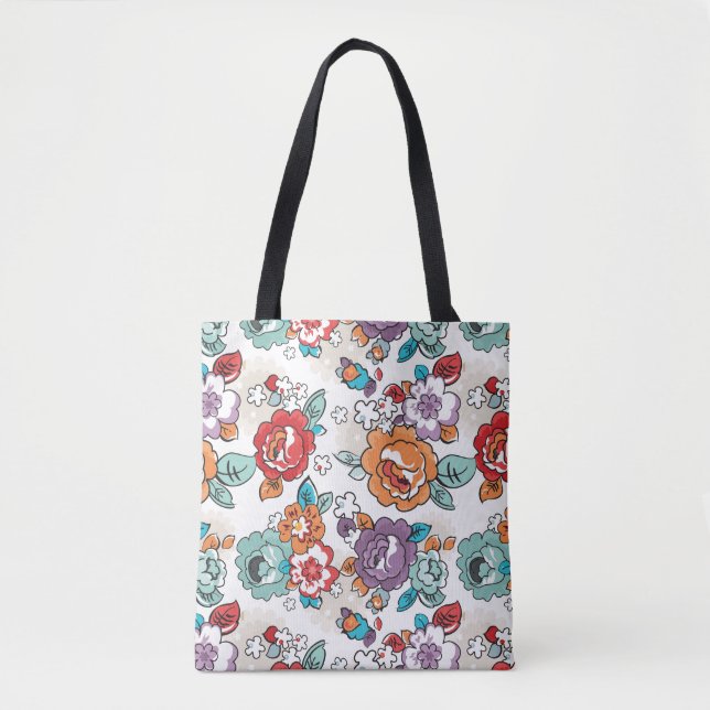 Tote Bag Motif floral 5 d'élégance abstraite (Devant)