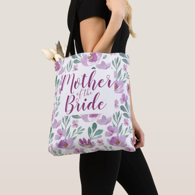 Tote Bag Motif floral à l'aquarelle de pivoine élégante (De près)