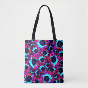 Tote Bag Motif Floral Aux Couleurs Vives