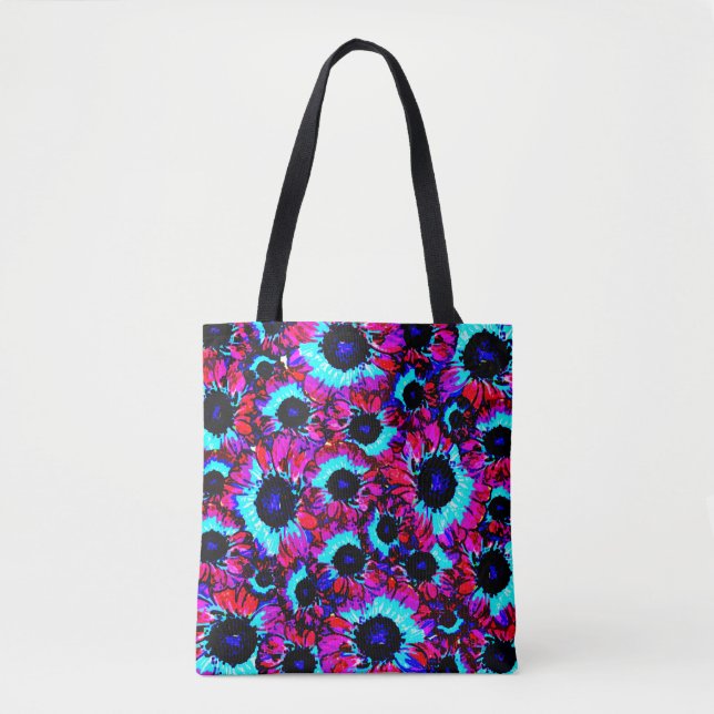Tote Bag Motif Floral Aux Couleurs Vives (Devant)