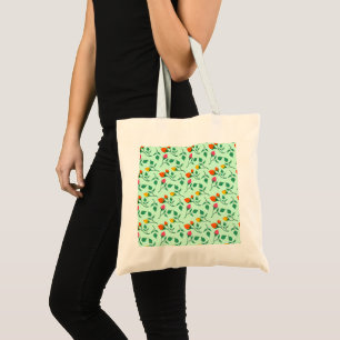 Tote Bag Motif floral avec fleurs roses colorées