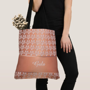 Tote Bag motif floral de gradient. monogramme