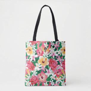 Tote Bag Motif floral de ketmie tropicale