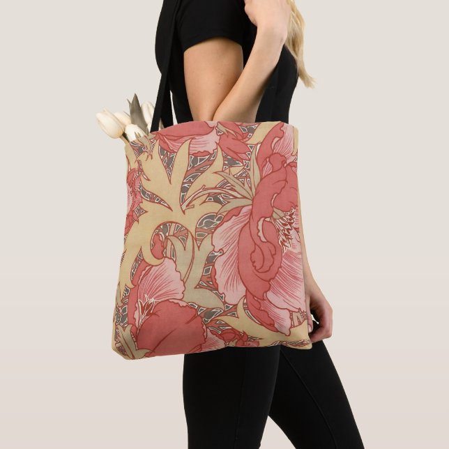 Tote Bag Motif floral de Nouveau d'art de pavots de William (De près)