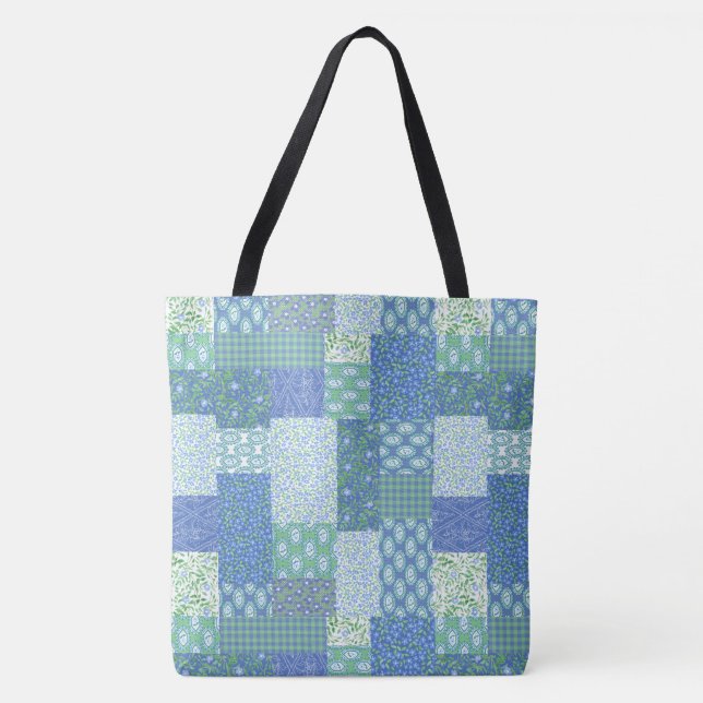 Tote Bag Motif floral de patchwork de Faux de Boho de (Devant)