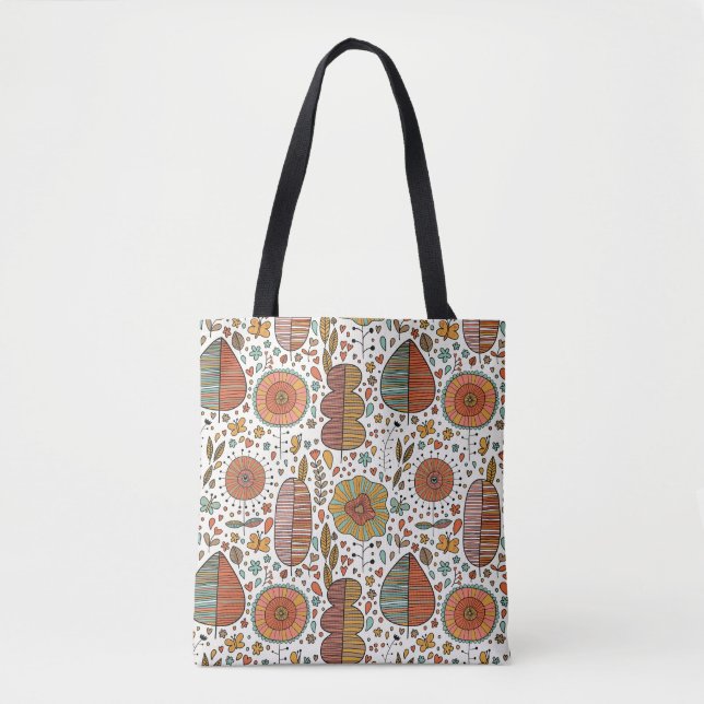 Tote Bag Motif floral d'été fait de feuille (Devant)