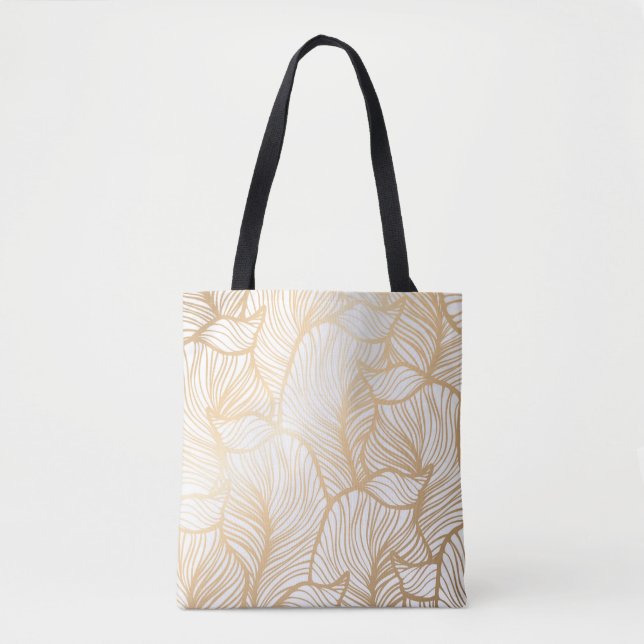 Tote Bag Motif floral d'or de damassé (Devant)