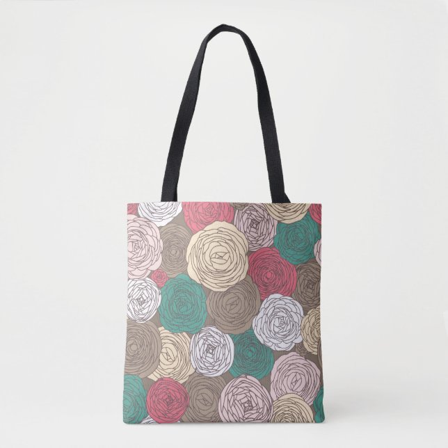 Tote Bag Motif floral élégant. Floral lumineux (Devant)