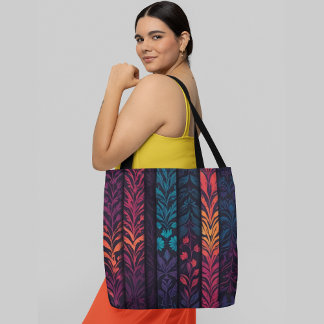 Tote Bag Motif floral intense et complexe avec feuille