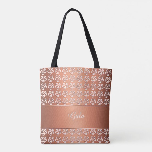 Tote Bag motif floral. monogramme (Dos)