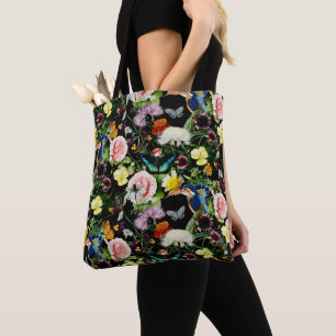 Tote Bag Motif floral noir d'ÉDEN