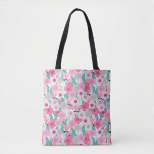 Tote Bag motif floral pastel Abstrait. Beau flo rose