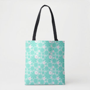 Tote Bag Motif Floral Pastel MINT