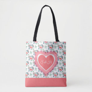 Tote Bag Motif floral printanier élégant et coloré à l'aqua