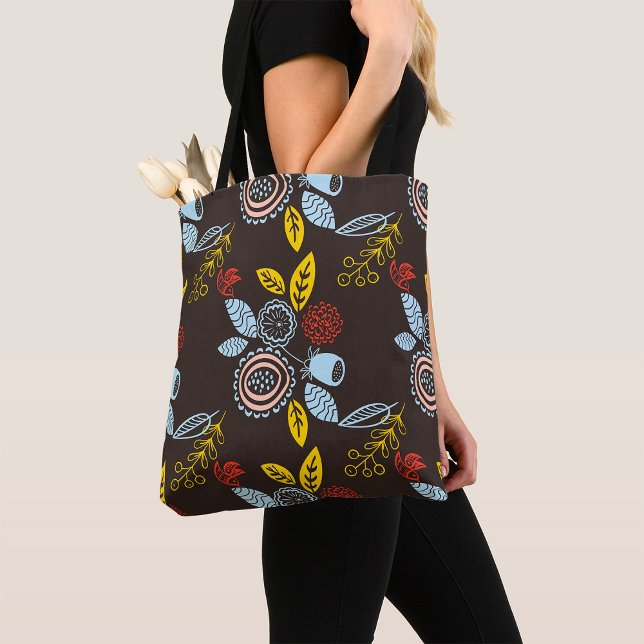 Tote Bag Motif floral rétro (Créateur téléchargé)