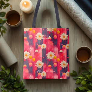 Tote Bag Motif floral rose chaud – Botanica de la marguerit