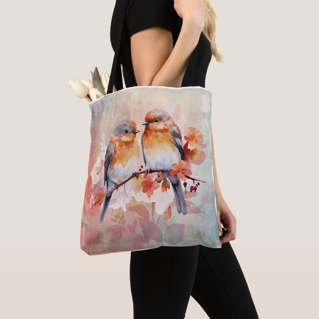 Tote Bag Motif floral rose général (De près)