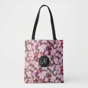 Tote Bag Motif floral rose Leicester avec Monogramme