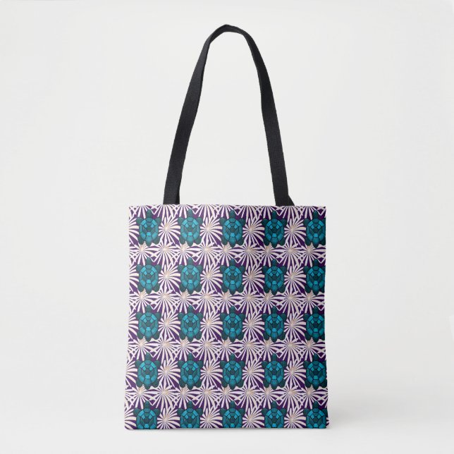 Tote Bag Motif Floral Tortue Tropical Sans Couture Tortue d (Devant)