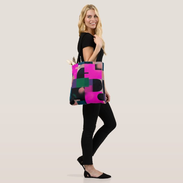 Tote Bag Motif floral vert Art déco moderne (Sur le modèle)