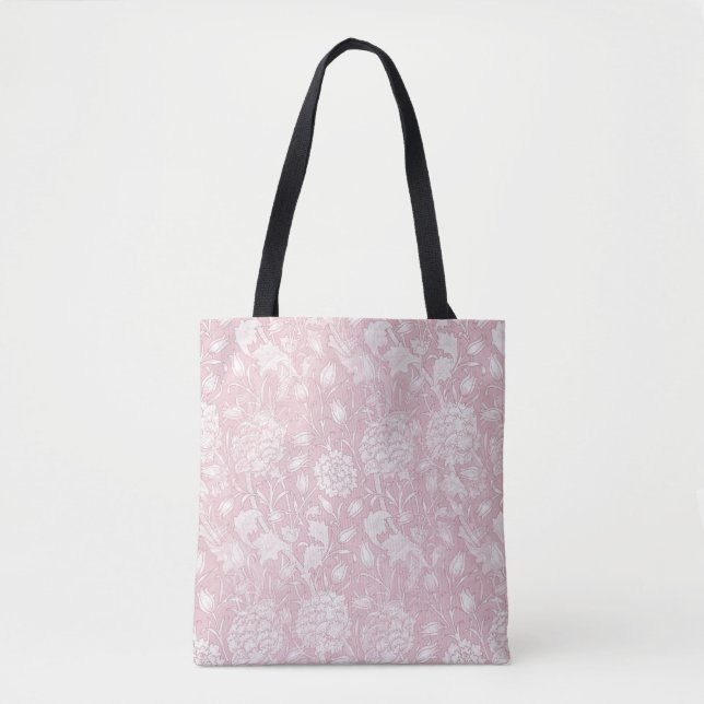 Tote Bag Motif Floral William Morris en rose (Devant)