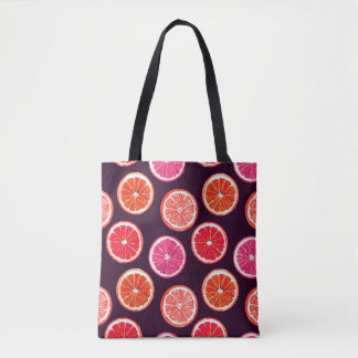 Tote Bag Motif foncé Citrus peint à la main