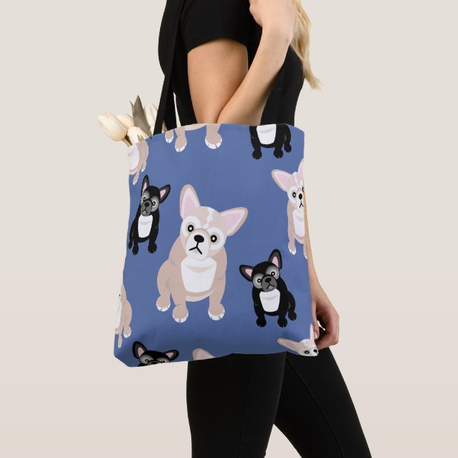 Tote Bag Motif français français du chien de taureau mou (De près)
