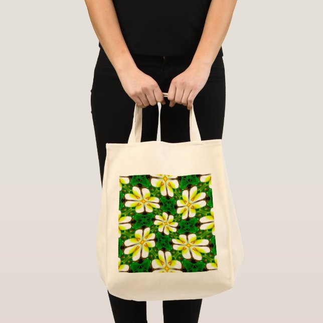 Tote Bag Motif frangipanier jaune (Devant (produit))