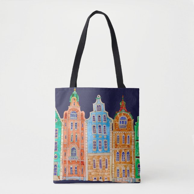 Tote Bag Motif frontalier transparent et architectural sur  (Devant)