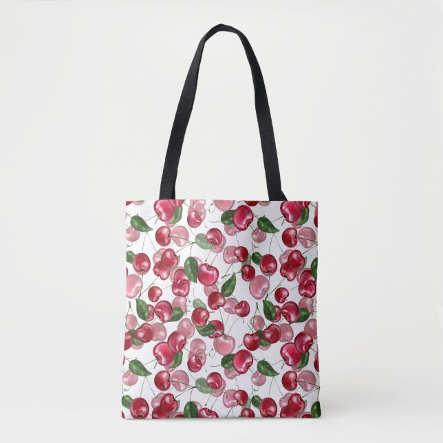 Tote Bag Motif Fruit cerise (Devant)