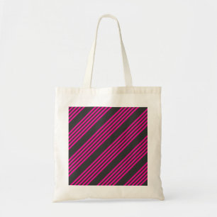 Tote Bag Motif Fuchsia et charbon de bois cinq bandes