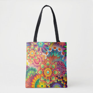Tote Bag Motif funky rétro Abstrait Bohème