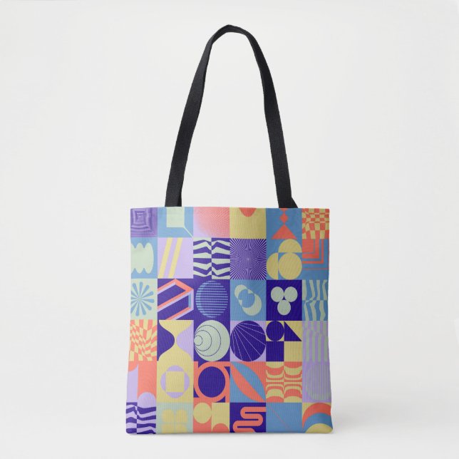 Tote Bag motif géométrique Abstrait aux formes simples (Devant)