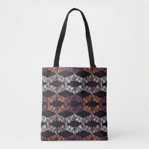 Tote Bag Motif géométrique abstrait sans couture. Bandes. M