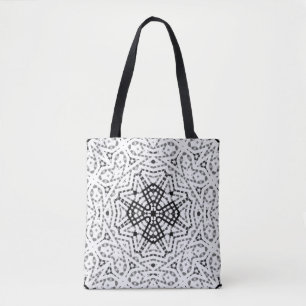Tote Bag Motif géométrique blanc et noir