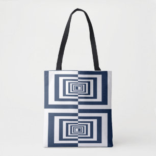 Tote Bag Motif géométrique bleu moderne