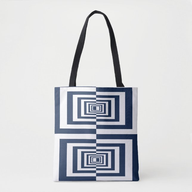 Tote Bag Motif géométrique bleu moderne (Devant)