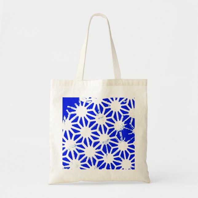 Tote Bag Motif géométrique bleu royal (Devant)