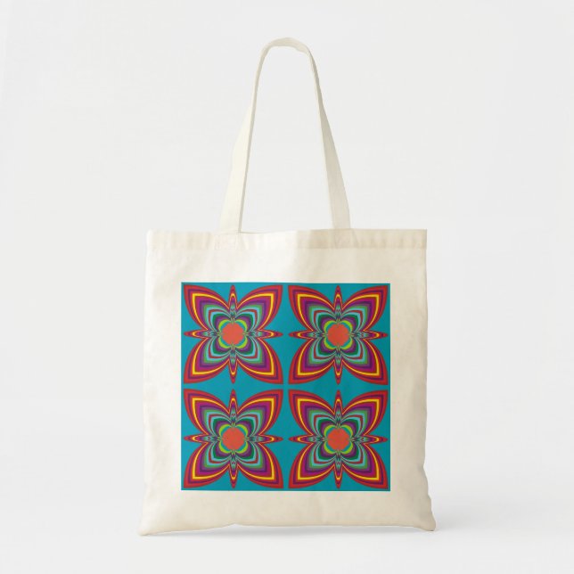 Tote Bag Motif géométrique coloré (Devant)