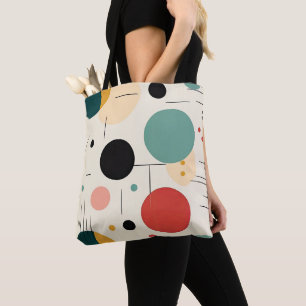 Tote Bag Motif géométrique coloré du milieu du siècle