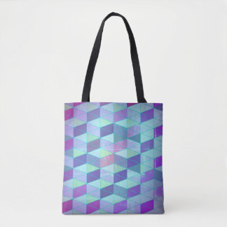 Tote Bag Motif géométrique Cubes en Triangles