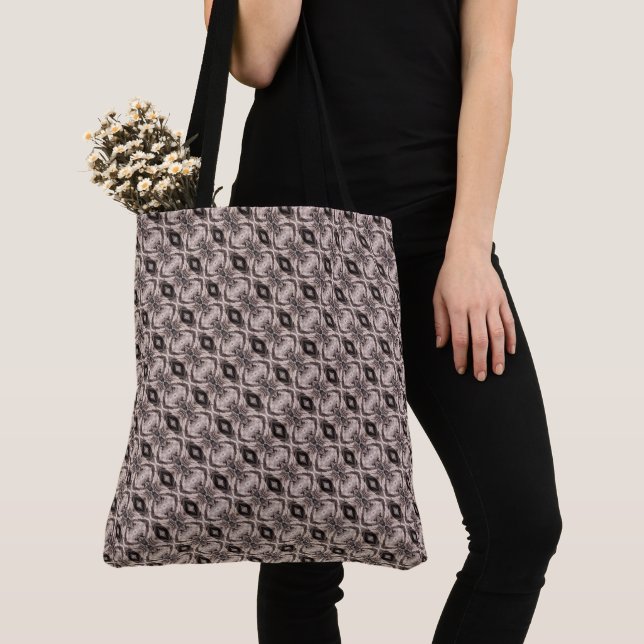 Tote Bag Motif géométrique diagonal en forme d'œil de coule (De près)