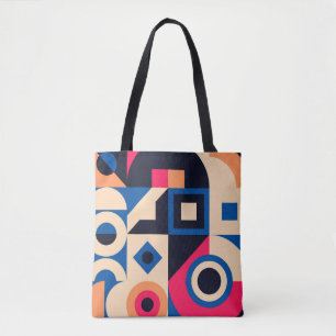 Tote Bag motif géométrique en cercle coloré