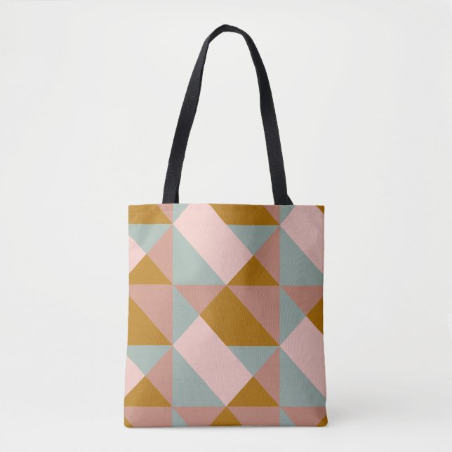 Tote Bag Motif géométrique en couleur Earthy Pastel (Devant)
