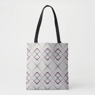 Tote Bag Motif géométrique en zag pointillé rétro