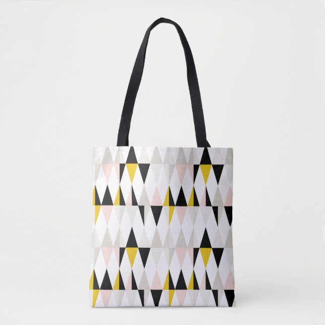 Tote Bag Motif géométrique fendu de triangle (Devant)