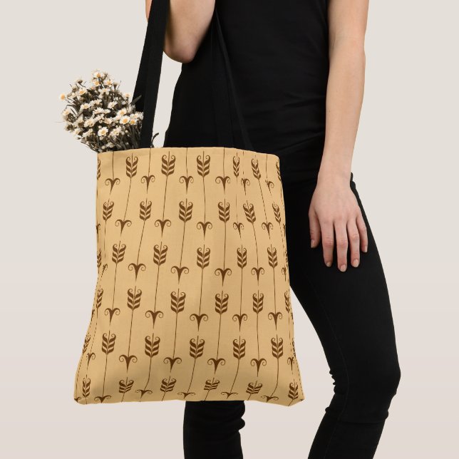 Tote Bag Motif géométrique Flèche dorée (De près)