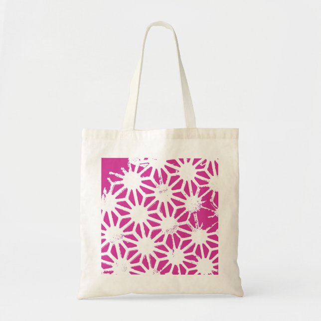Tote Bag Motif géométrique Fuchsia (Devant)