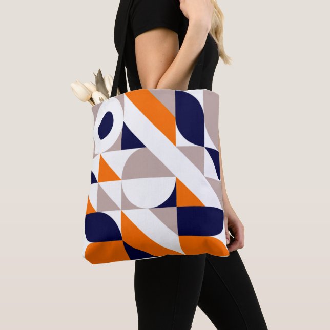 Tote Bag Motif géométrique inspiré du Bauhaus (De près)