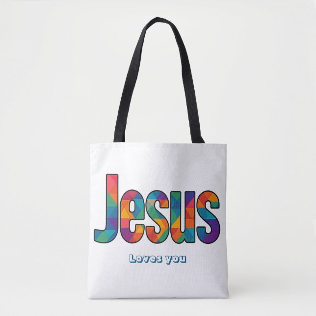 Tote Bag Motif géométrique Jésus  (Devant)